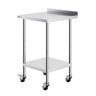 24 x 24 x 40 Inch Stainless Steel Work Table, Commercial Food Prep Worktable with Casters, Heavy Duty Prep Worktable, Metal Work Table with Adjustable Height for Restaurant, Home and Hotel