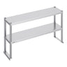 Double Overshelf, Double Tier Stainless Steel Overshelf, 12 x 48 Inch Double Deck Overshelf, Height Adjustable Overshelf Prep Work Table for Kitchen, Restaurant and Workshop
