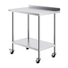 24 x 36 x 40 Inch Stainless Steel Work Table, Commercial Food Prep Worktable with Casters, Heavy Duty Prep Worktable, Metal Work Table with Adjustable Height for Restaurant, Home and Hotel