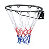 Basketball Rim, Wall Door Mounted Basketball Hoop, Heavy Duty Q235 Basketball Flex Rim Goal Replacement with Net and Double Spring, Standard 18" Indoor Outdoor Hanging Hoop for Kids Adults