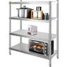 Stainless Steel Shelving 48x24x59 Inch 4 Tier Adjustable Shelf Storage Unit Stainless Steel Heavy Duty Shelving for Kitchen Commercial Office Garage Storage 330lb Per Shelf