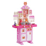 Kitchen Playset Kids Pretend Cooking Play Toy 48 Piece Accessories Pink