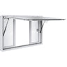 Concession Window 53"x33", Aluminum Alloy Food Truck Service Window with 4 Horizontal Sliding Windows & Awning Door & Drag Hook, Up to 85 Degrees Serving Window for Food Truck Concession Trailer