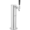 Kegerator Tower Kit, Single Tap Beer Conversion Kit, Stainless Steel Keg Beer Tower Dispenser with Dual Gauge CGA320 Regulator & D-System Keg Coupler, Self-Closing Spring for Party Bar Home