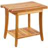 Teak Shower Bench 20 x 14.3 x 17.9 in Wood Shower Stool Chair for Bathroom