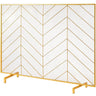 Fireplace Screen Single Panel, Sturdy Iron Mesh Fireplace Screen, 38.6"(L) x29.8"(H) Spark Guard Cover, Simple Installation, Free Standing Fire Fence Grate for Living Room Home Decor Modern