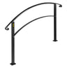 4-Step Handrail Fits 1 or 4 Steps Matte Black Stair Rail Wrought Iron Handrail with Installation Kit Hand Rails for Outdoor Steps