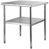 Stainless Steel Prep Table, 30 x 30 x 36 Inch, 800lbs Load Capacity Heavy Duty Metal Worktable with Adjustable Undershelf & Feet, Commercial Workstation for Kitchen Garage Restaurant Backyard