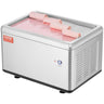 Fried Ice Cream Roll Machine, 19.3" x 14.9" Stir-Fried Ice Cream Pan, Stainless Steel Rolled Ice Cream Maker with Compressor and 2 Scrapers, for Making Ice Cream, Frozen Yogurt, Ice Cream Rolls
