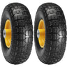 Solid PU Run-Flat Tire Wheel, 10", 2-Pack, 400 lbs Dynamic Load, 450 lbs Static Load, Flat Free Tubeless Tires and Wheels for Hand Truck, Utility Cart, Dollies, Garden Trailers, Various Carts