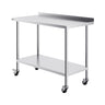 24 x 48 x 40 Inch Stainless Steel Work Table, Commercial Food Prep Worktable with Casters, Heavy Duty Prep Worktable, Metal Work Table with Adjustable Height for Restaurant, Home and Hotel