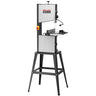 Band Saw with Stand, 10-Inch, 560 & 1100 RPM Two-Speed Benchtop Bandsaw, 370W 0.5HP Motor with Metal Stand Optimized Work Light Workbench Fence and Miter Gauge, for Woodworking Aluminum Plastic