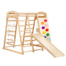 Indoor Jungle Gym, 7-in-1 Toddler Indoor Playground, Wooden Toddler Climbing Toys Indoor with Wood & Rope Ladder, Net Ladder, Swing, Monkey Bar, Slide, Climbing Wall, 43 x 47.2 x 47in