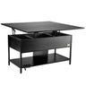 Lift Top Coffee Table 39.4" Rectangle Coffee Table with Light & USB Black