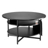 Lift Top Coffee Table 35.3" Round Coffee Table for Living Room Black