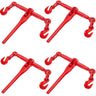 9215LBS 3/8" – 1/2" Ratchet Binders 9,215 LBS Secure Working Load, G70 Hooks and Adjustable Length, for Grade 70-80 Chains, Tie Down, Hauling, Towing, 4-Pack, Red