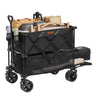 Foldable Double Decker Wagon, 400L Collapsible Wagon Cart with All-Terrain Wheels, Heavy Duty Folding Wagon Cart 350 lbs Weight Capacity for Camping, Shopping, Garden, 52" Extra Long Extender
