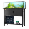 Aquarium Stand, 40 Gallon Fish Tank Stand, 36.6 x 18.9 x 31.5 in Steel and MDF Turtle Tank Stand, 335 lbs Load Capacity, Reptile Tank Stand with Storage Cabinet and Embedded Power Panel, Black