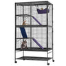 64.6" Metal Small Animal Cage 4-Tier Rolling Ferret Cage with Tray 3 Ramps