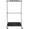 Garden Tool Organizer, 10 Slots with Hooks, Yard Tool Tower Rack with Wheels for Garage Organization and Storage, Hold Long-Handled Tool/Rake/Broom, Metal Tool Stand Holder for Shed, Outdoor