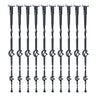 Staircase Metal Balusters, 44'' x 1/2" Galvanized Steel Decorative Banister Spindles, 10 Pack Deck Baluster with Hollow Double Baskets, Spiral Stair Railing with Shoes & Screws