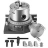 Rotary Table for Milling Machines, 4''/ 100 mm, Horizontal Vertical Model Precision Milling Rotary Table, with 3.1''/80 mm 3-Jaw Chuck M10 T-Bolts Nuts, for Milling Engineering Indexing Tools