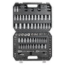 Socket Set, 1/4" and 3/8" Drive Socket and Ratchet Set, 6-Point Socket Opening, 106 Pcs Tool Set SAE and Metric, Deep and Standard Sockets, 5/32-1 in, 5-19 mm, with Accessories, Storage Case