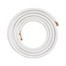 25FT Mini Split Line Set, 1/4" & 3/8" O.D Copper Pipes Tubing and Triple-Layer Insulation, for Mini Split Air Conditioning Refrigerant or Heating Pump Equipment & HVAC with Wrapping Strips.