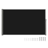 Retractable Side Awning 118" x 71", Retractable Patio Screen Waterproof, Retractable Room Divider Black for Privacy, Garden, Outdoor, Patio and Terrace