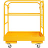 Forklift Safety Cage, 1200 lbs Load Capacity, 36 x 36 inches Folding Forklift Work Platform with Lockable Swivel Wheels, Drain Hole & Device Chain, Holds 1 to 2 Adults, Perfect for Aerial Work
