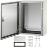 Electrical Enclosure Box, 16'' ×12'' ×6'', Carbon Steel Hinged Junction Box, IP66 Waterproof & Dustproof, Outdoor Electrical Box, with Mounting Plate