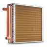 Heat Exchanger Water to Air, 16"x 16" with 3-Row 3/8" Copper Ports, 193 Aluminum Fins Heat Exchanger for Outdoor Wood Furnaces, Residential Heating and Cooling, and Forced Air Heating