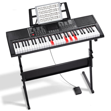 61 Key Digital Keyboard Piano Electric Portable with Adjustable Stand