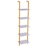 Industrial Square Pipe Shelf 5 Tier 15.6x11.8in Wall-Mount Gold White