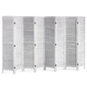 Wood Room Divider, 8 Panel Wood Folding Privacy Screen, 66.9 Inches Tall Indoor Louvered Wooden Partition, Portable Decoration Screen, for Room Separation, Home, Office, Restaurant & Bedroom