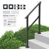 2-3 Handrails for Outdoor for Seniors Porch Deck Black Square Tube Steel