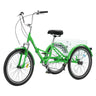 Folding Adult Tricycle, 24-Inch 7-Speed Adult Folding Trikes, Carbon Steel 3 Wheel Cruiser Bike with Basket & Adjustable Seat, Shopping Picnic Foldable Tricycles for Women, Men, Seniors (Green)