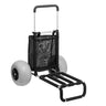 Beach Dolly with Big Wheels for Sand, 29.9" x 15.4" Cargo Deck, w/ 12" Balloon Wheels, 165LBS Loading Capacity Folding Sand Cart & 27" to 44.7" Adjustable Height, Heavy Duty Cart for Beach