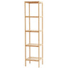 Corner Standing Bookshelf 5-Tier Bamboo Ladder Narrow Shelf Plant Stand