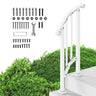 1-2 Step Handrails for Outdoor for Seniors Porch Deck Retro Arch White