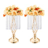 20PCS 43cm/16.9' Tall Crystal Wedding Flower Stand Vase for Party Decor