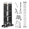 Multi-Purpose Folding Ladder 7-in-1 4 Step 15.5ft with Scaffolding Plank