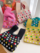 Multi-Colored Polka Dot Bags Handbags by migunica