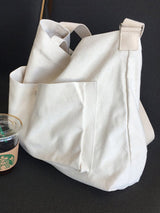 Simple Casual Solid Color Canvas Sling Bag by migunica