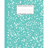 Marbled Composition Notebook: Turquoise Marble Wide Ruled Paper Subject Book