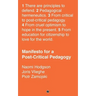 Manifesto for a Post-Critical Pedagogy