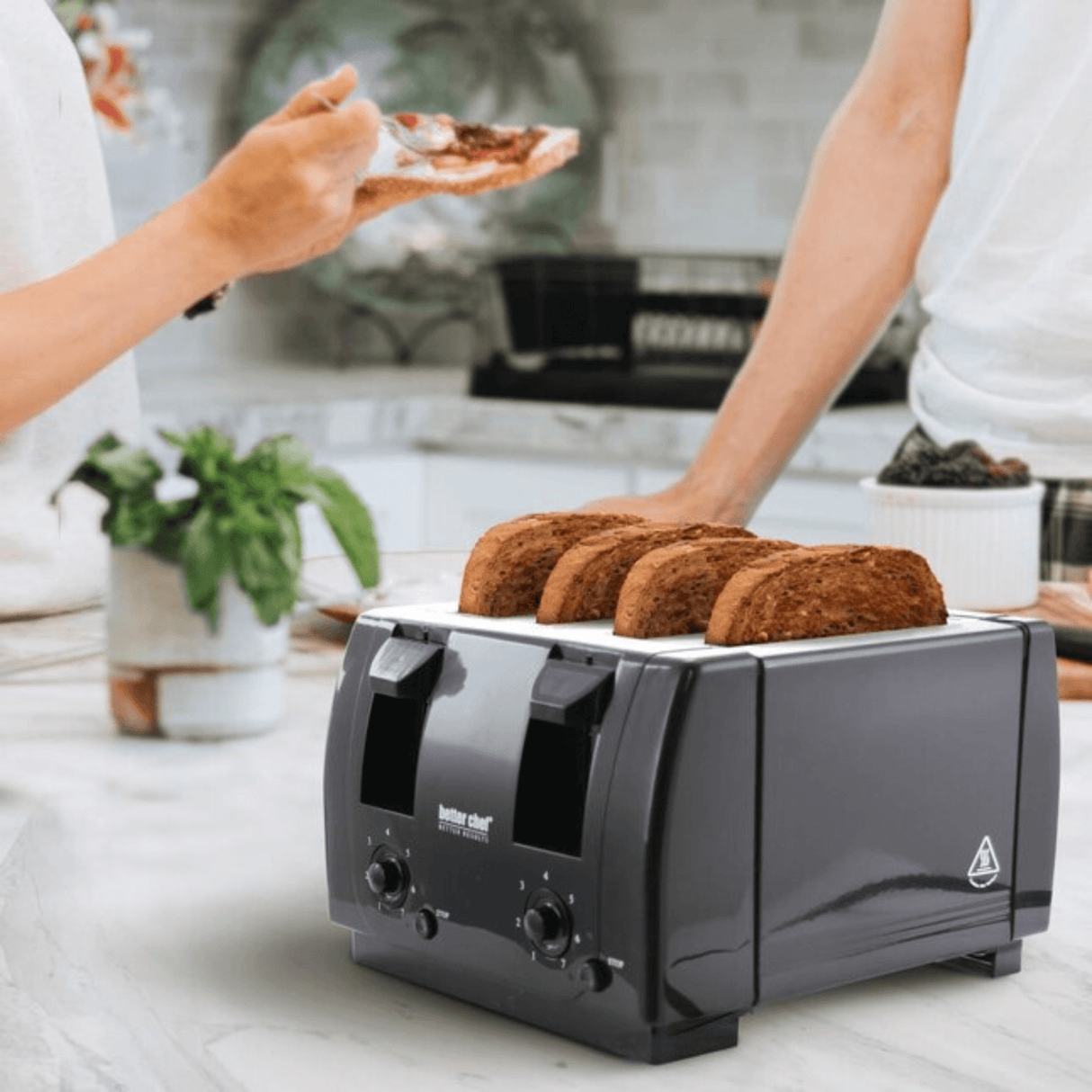 Better Chef Wide Slot 4-Slice Dual Control Toaster by Jupiter Gear Home