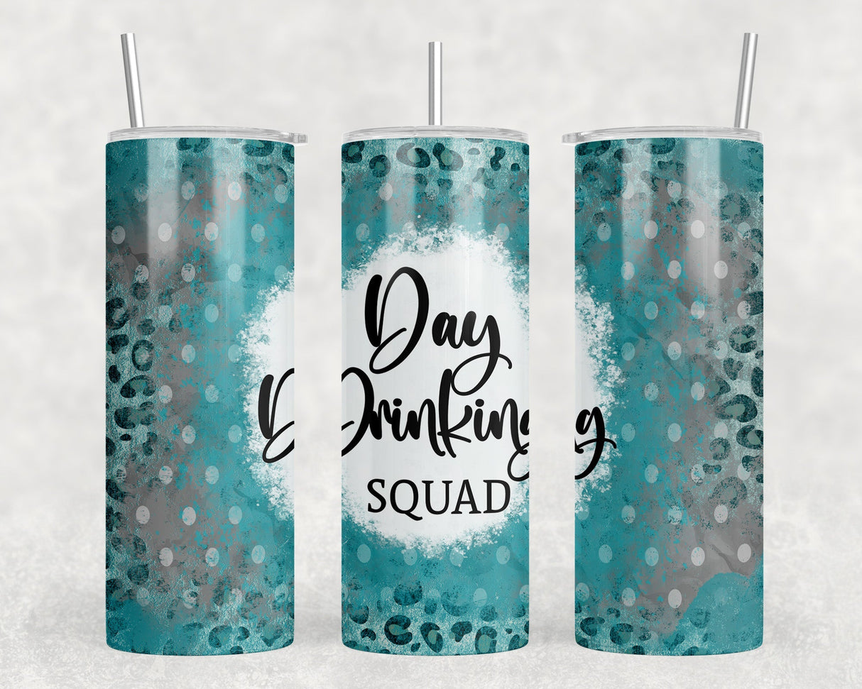 Day Drinking Squad - 20 oz Steel Skinny Tumbler - Optional Blue Tooth Speaker - Speaker Color will Vary by Rowdy Ridge Co