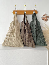 Woven Solid Color Handbags by migunica