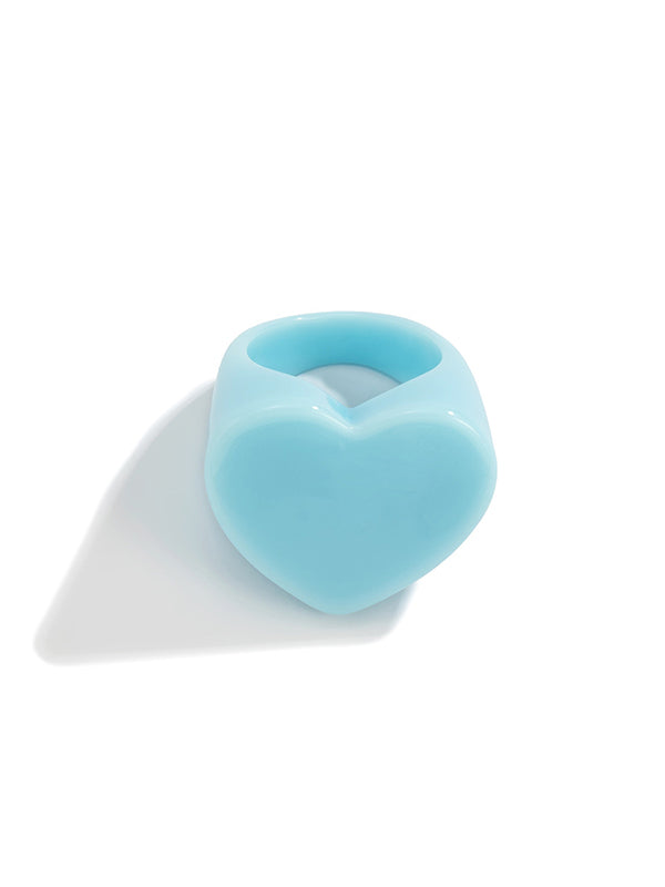 Geometric Heart Shape Solid Color Rings Accessories by migunica